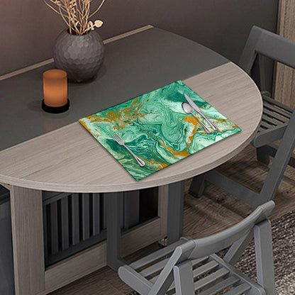 Green Gold Liquid Marble Print Placemat