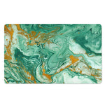 Green Gold Liquid Marble Print Polyester Doormat
