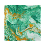 Green Gold Liquid Marble Print Silk Bandana