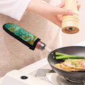Green Gold Liquid Marble Print Skillet Handle Cover