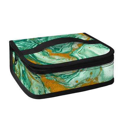 Green Gold Liquid Marble Print Small Lunch Bag