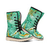 Green Gold Liquid Marble Print Winter Boots