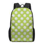 Green Golf Ball Pattern Print 17 Inch Backpack