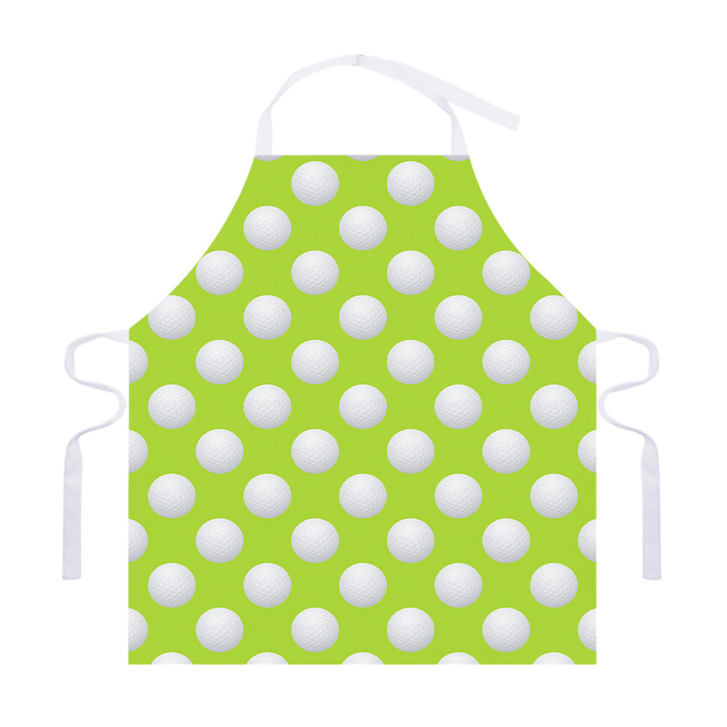 Green Golf Ball Pattern Print Adjustable Apron