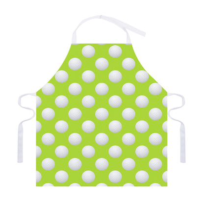 Green Golf Ball Pattern Print Adjustable Apron