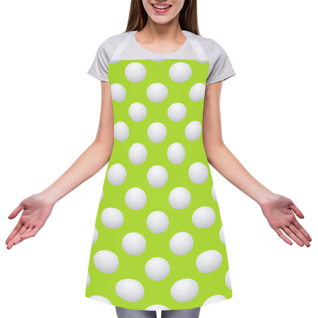 Green Golf Ball Pattern Print Adjustable Apron