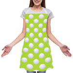Green Golf Ball Pattern Print Adjustable Apron