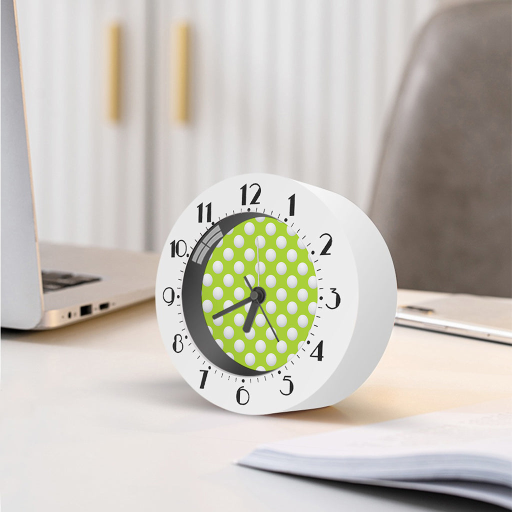 Green Golf Ball Pattern Print Alarm Clock