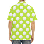 Green Golf Ball Pattern Print Aloha Shirt