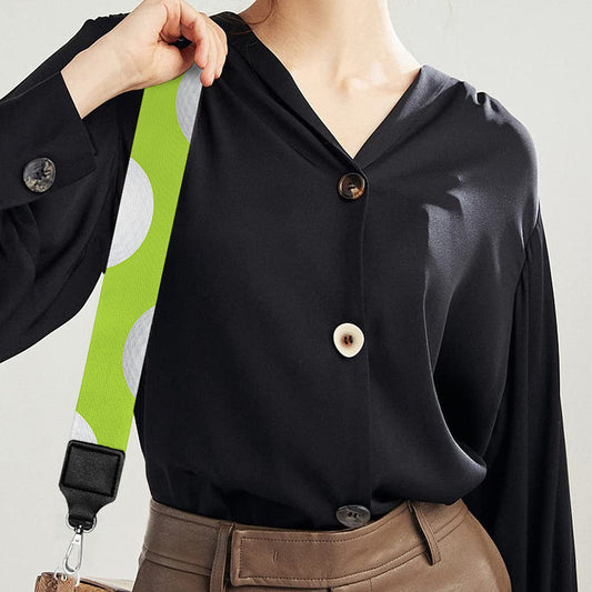 Green Golf Ball Pattern Print Bag Strap