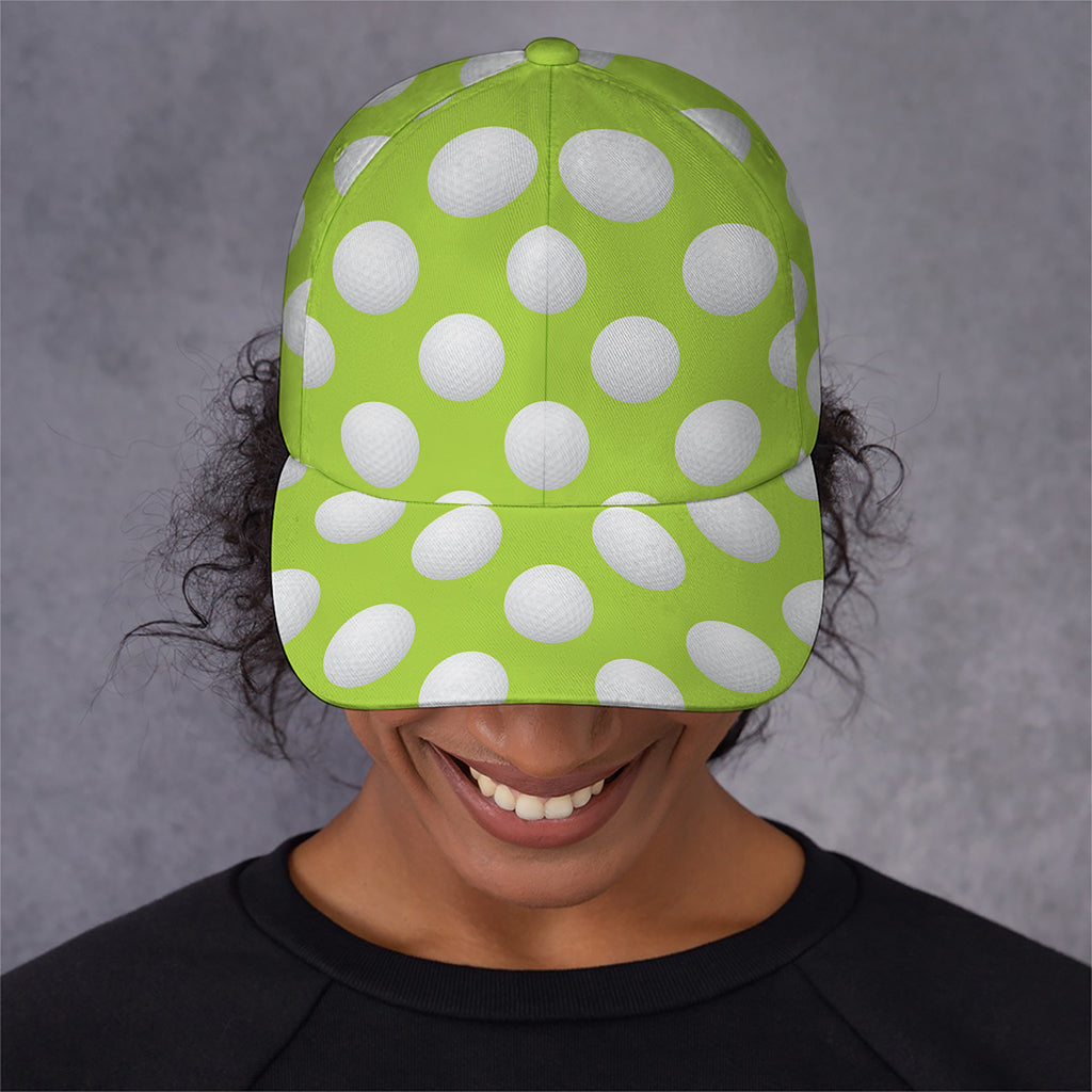 Green Golf Ball Pattern Print Baseball Cap
