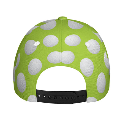 Green Golf Ball Pattern Print Baseball Cap