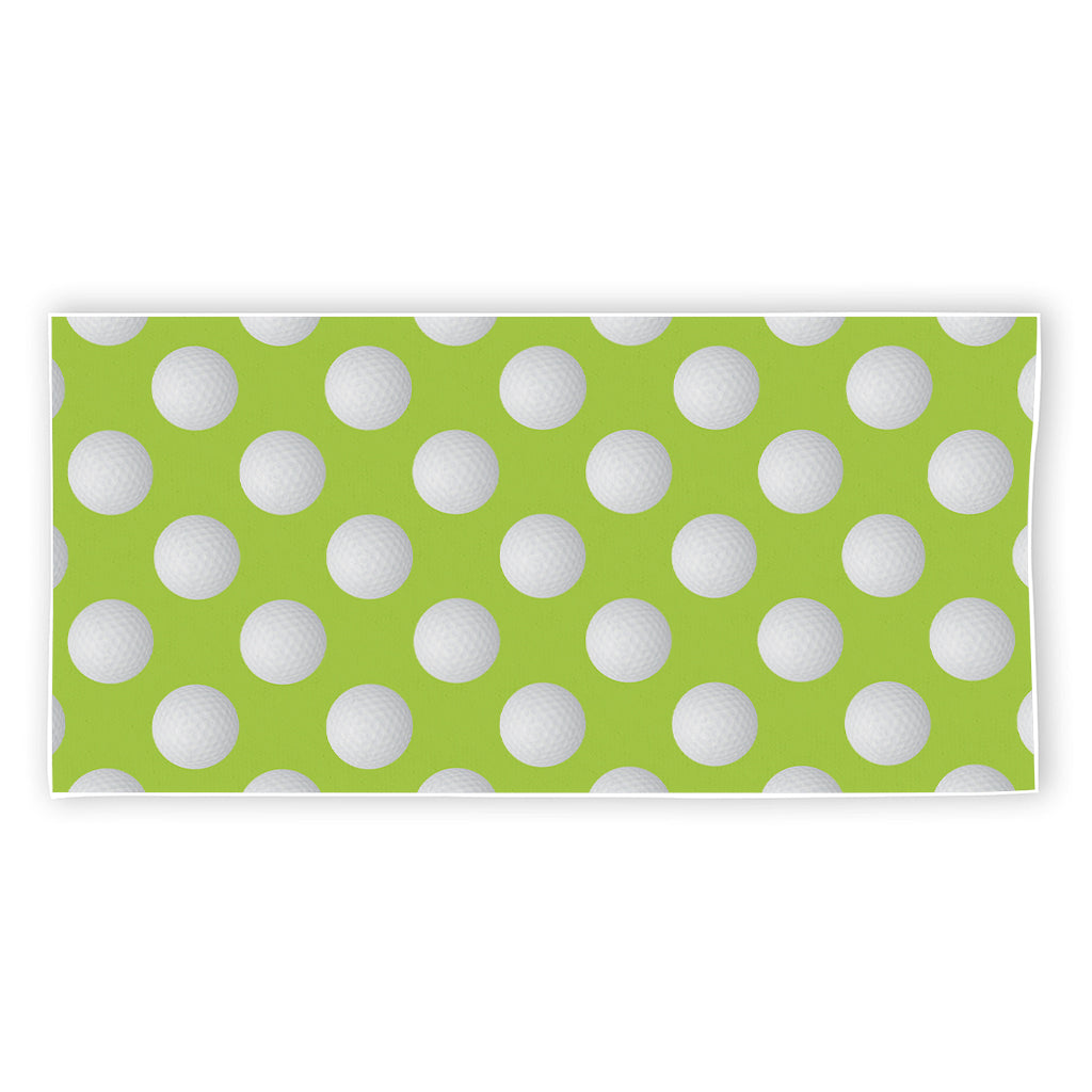 Green Golf Ball Pattern Print Beach Towel