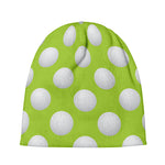 Green Golf Ball Pattern Print Beanie