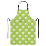 Green Golf Ball Pattern Print Bib Apron With Pocket