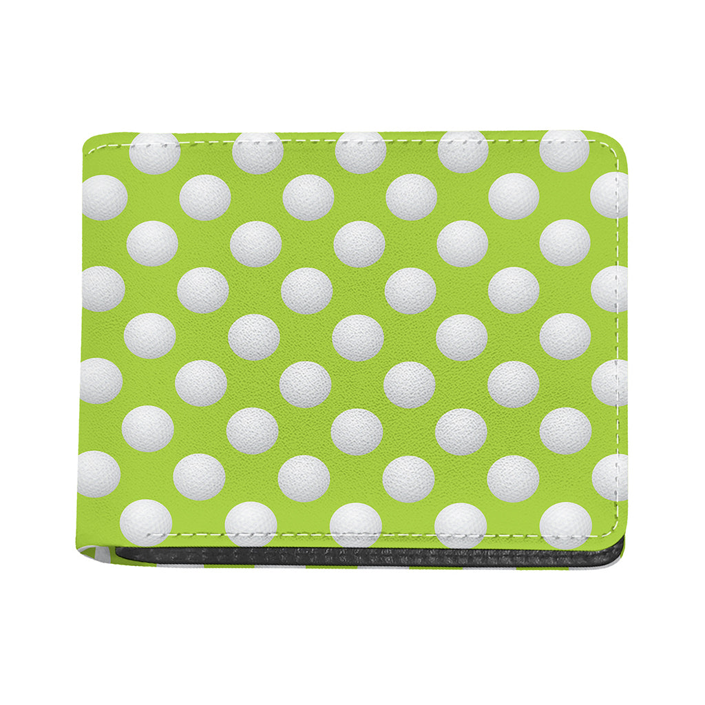 Green Golf Ball Pattern Print Bifold Wallet