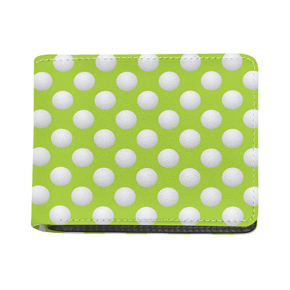 Green Golf Ball Pattern Print Bifold Wallet