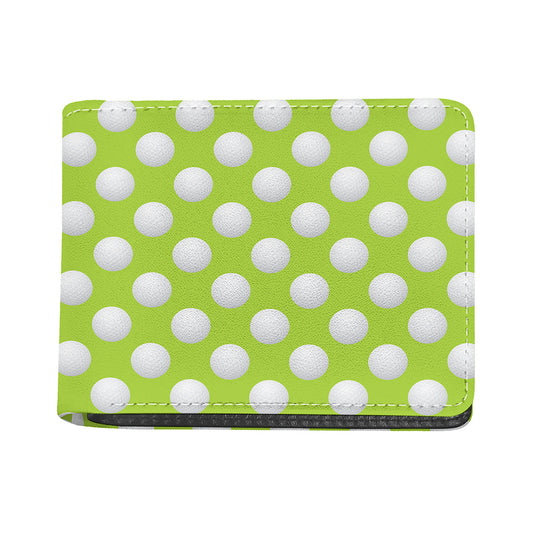 Green Golf Ball Pattern Print Bifold Wallet