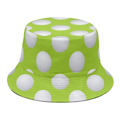 Green Golf Ball Pattern Print Bucket Hat