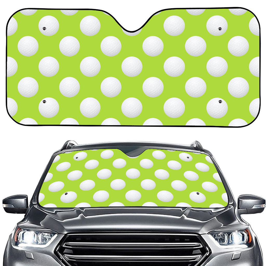 Green Golf Ball Pattern Print Car Windshield Sun Shade