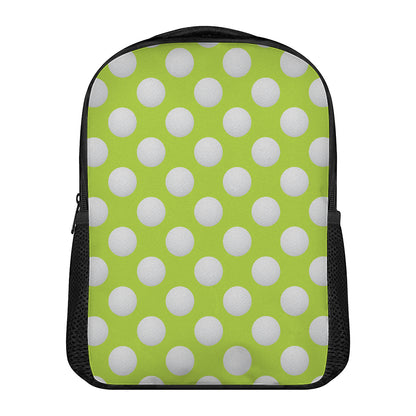 Green Golf Ball Pattern Print Casual Backpack
