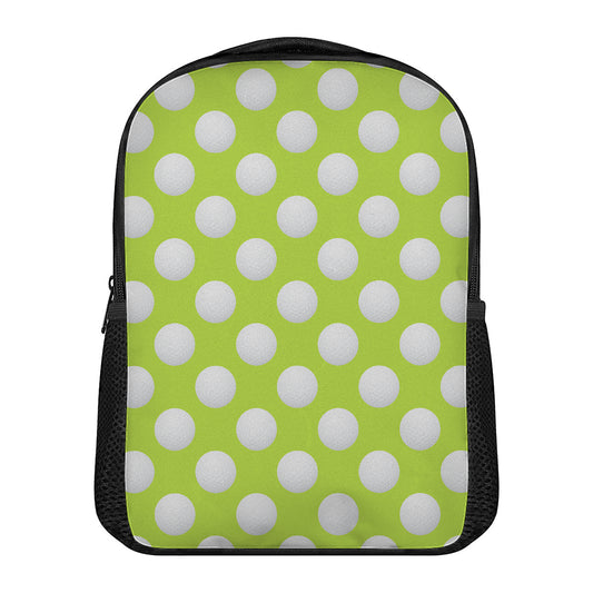 Green Golf Ball Pattern Print Casual Backpack