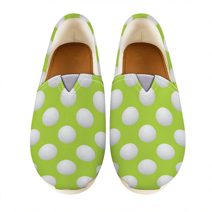 Green Golf Ball Pattern Print Casual Shoes