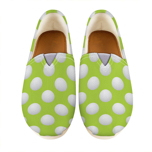 Green Golf Ball Pattern Print Casual Shoes