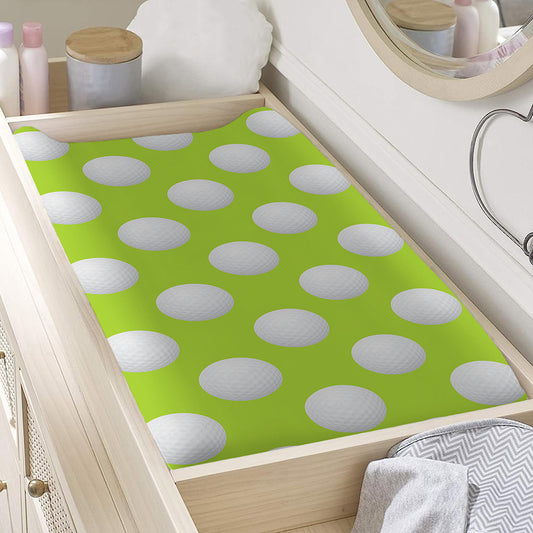 Green Golf Ball Pattern Print Changing Pad Cover