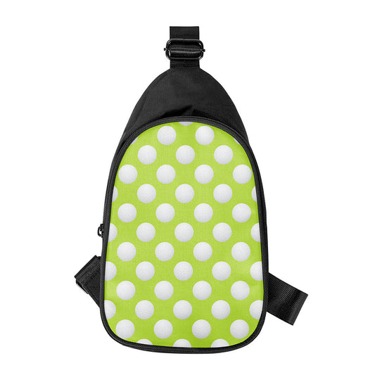 Green Golf Ball Pattern Print Chest Bag