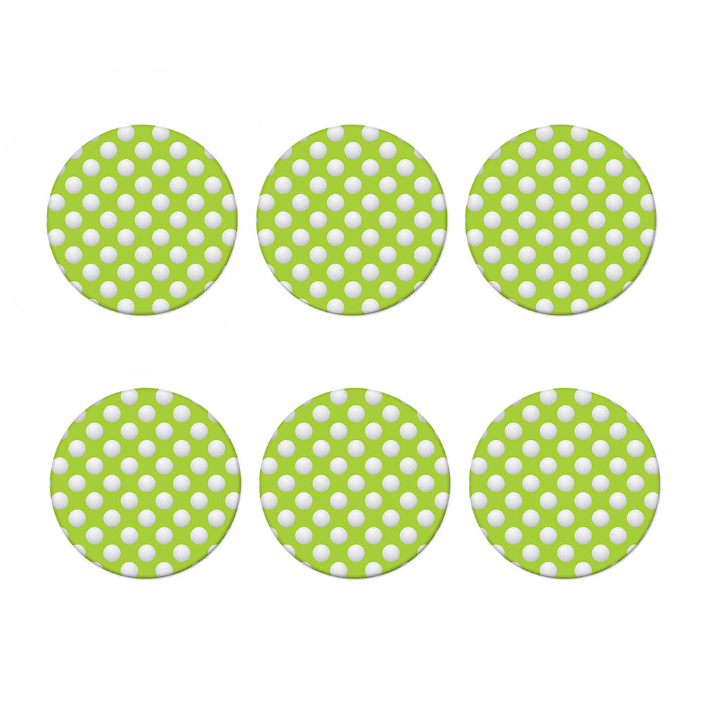 Green Golf Ball Pattern Print Coaster Set
