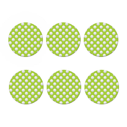 Green Golf Ball Pattern Print Coaster Set
