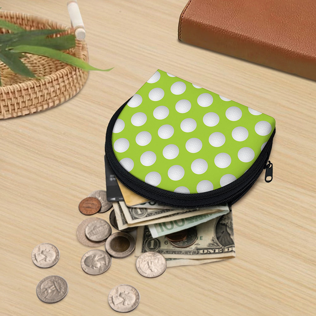 Green Golf Ball Pattern Print Coin Purse