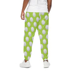 Green Golf Ball Pattern Print Cotton Pants