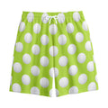 Green Golf Ball Pattern Print Cotton Shorts