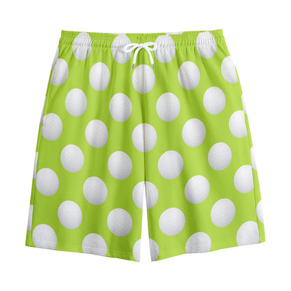 Green Golf Ball Pattern Print Cotton Shorts