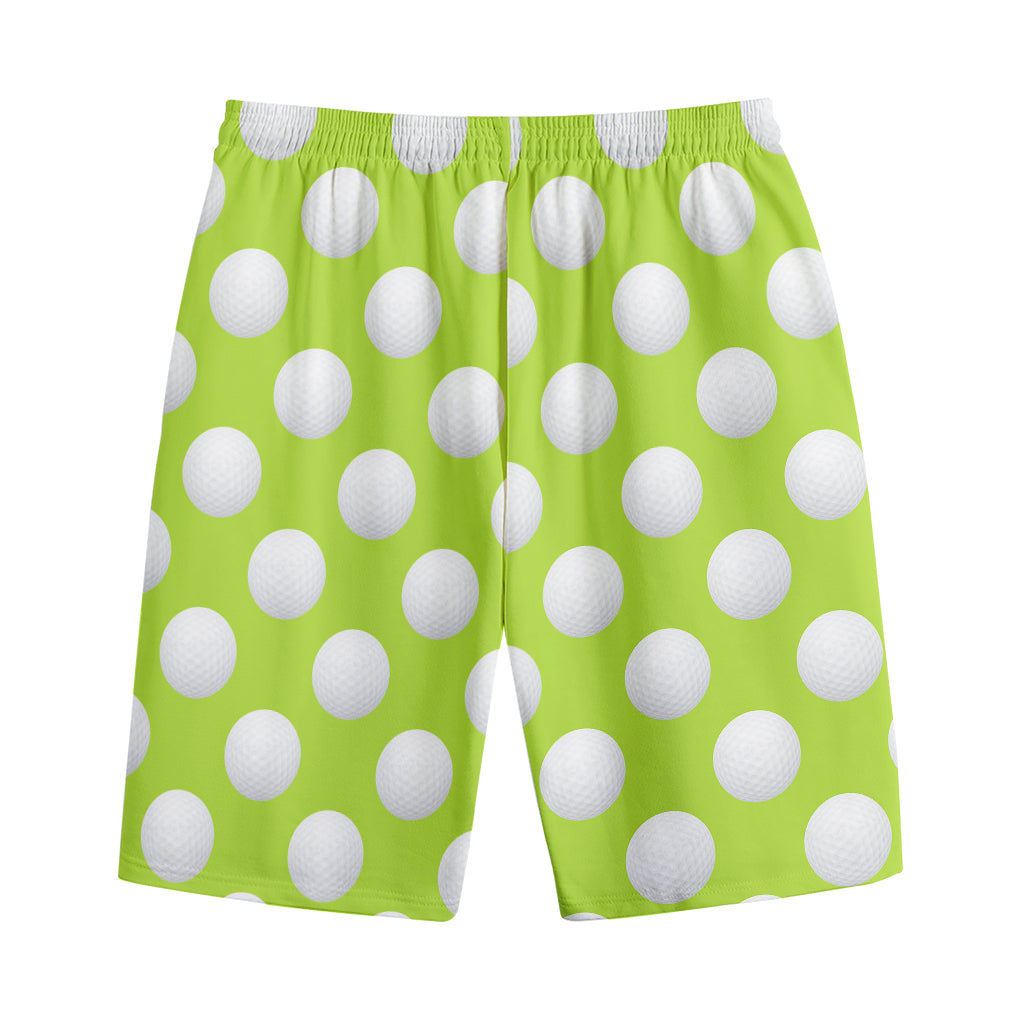 Green Golf Ball Pattern Print Cotton Shorts