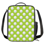 Green Golf Ball Pattern Print Crossbody Lunch Bag