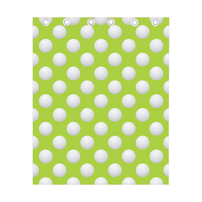 Green Golf Ball Pattern Print Curtain