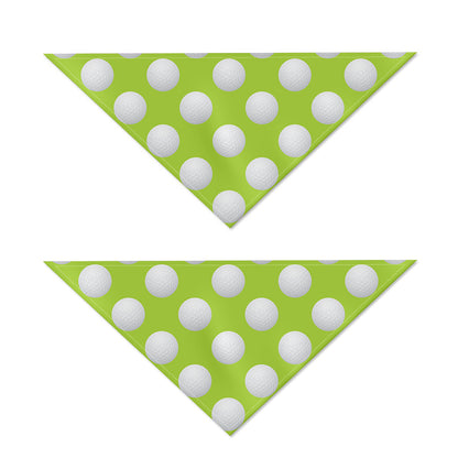 Green Golf Ball Pattern Print Dog Bandana
