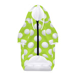 Green Golf Ball Pattern Print Dog Zip Up Hoodie