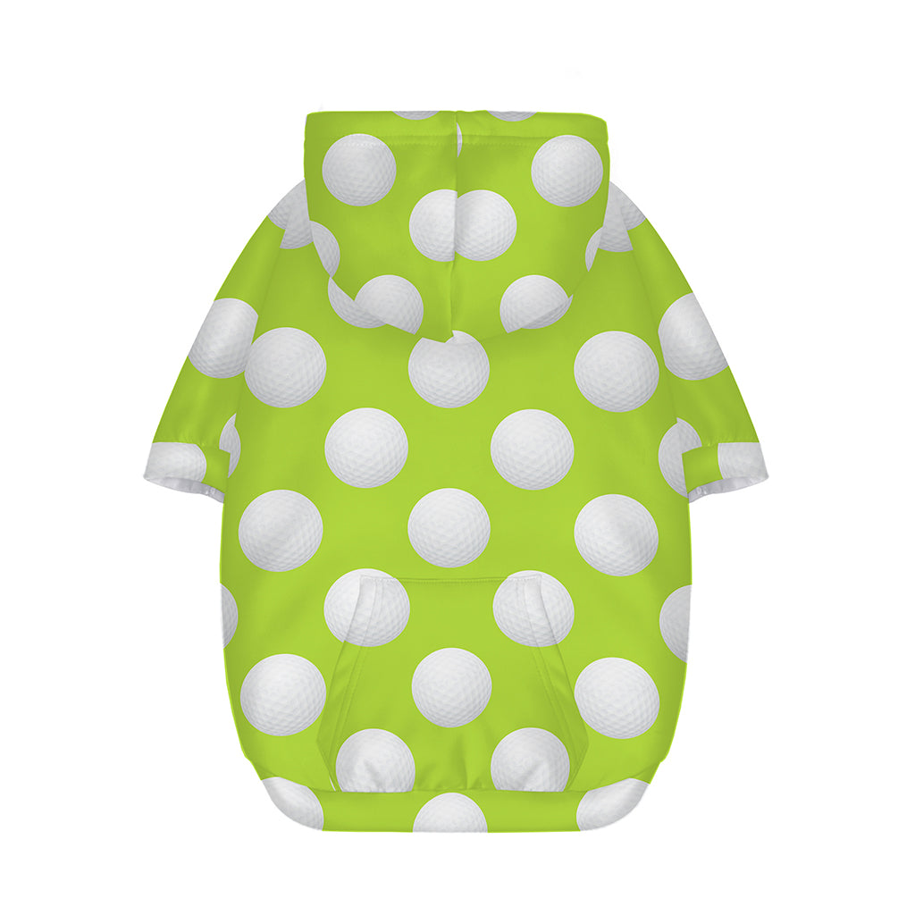 Green Golf Ball Pattern Print Dog Zip Up Hoodie