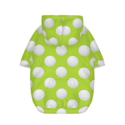 Green Golf Ball Pattern Print Dog Zip Up Hoodie