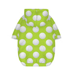 Green Golf Ball Pattern Print Dog Zip Up Hoodie