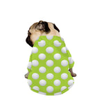 Green Golf Ball Pattern Print Dog Zip Up Jacket