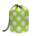 Green Golf Ball Pattern Print Drawstring Makeup Bag