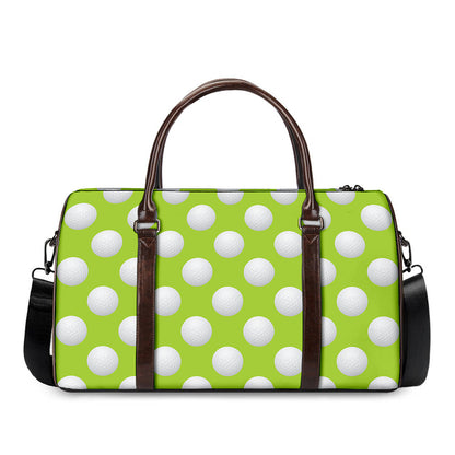 Green Golf Ball Pattern Print Duffle Bag