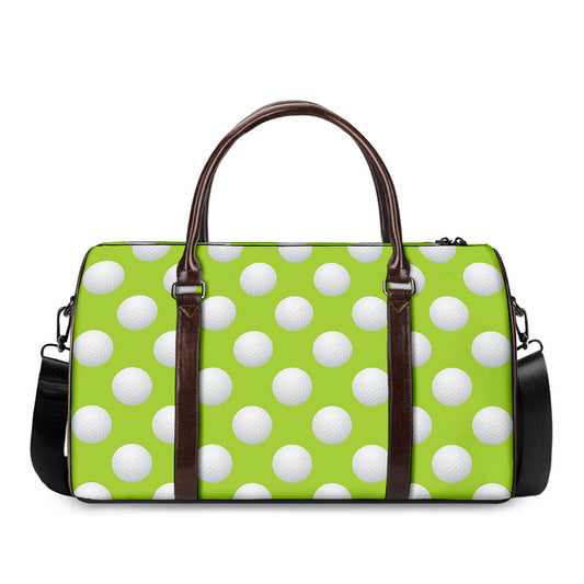 Green Golf Ball Pattern Print Duffle Bag
