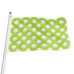 Green Golf Ball Pattern Print Flag