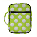 Green Golf Ball Pattern Print Front Pocket Bible Bag